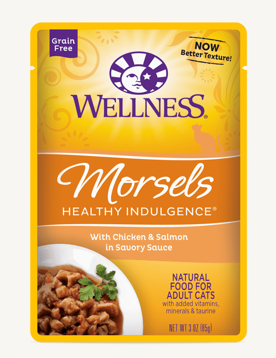 Wellness Healthy Indulgence Morsels Chicken & Salmon GF Cat Food Pouch (3oz/85g)