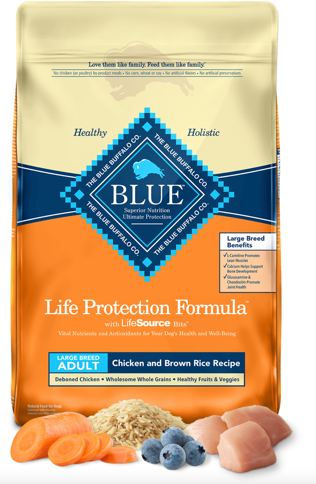 Blue Buffalo Life Protection Chicken & Brown Rice Large Breed Adult Dog Food (11.8kg/26lb)