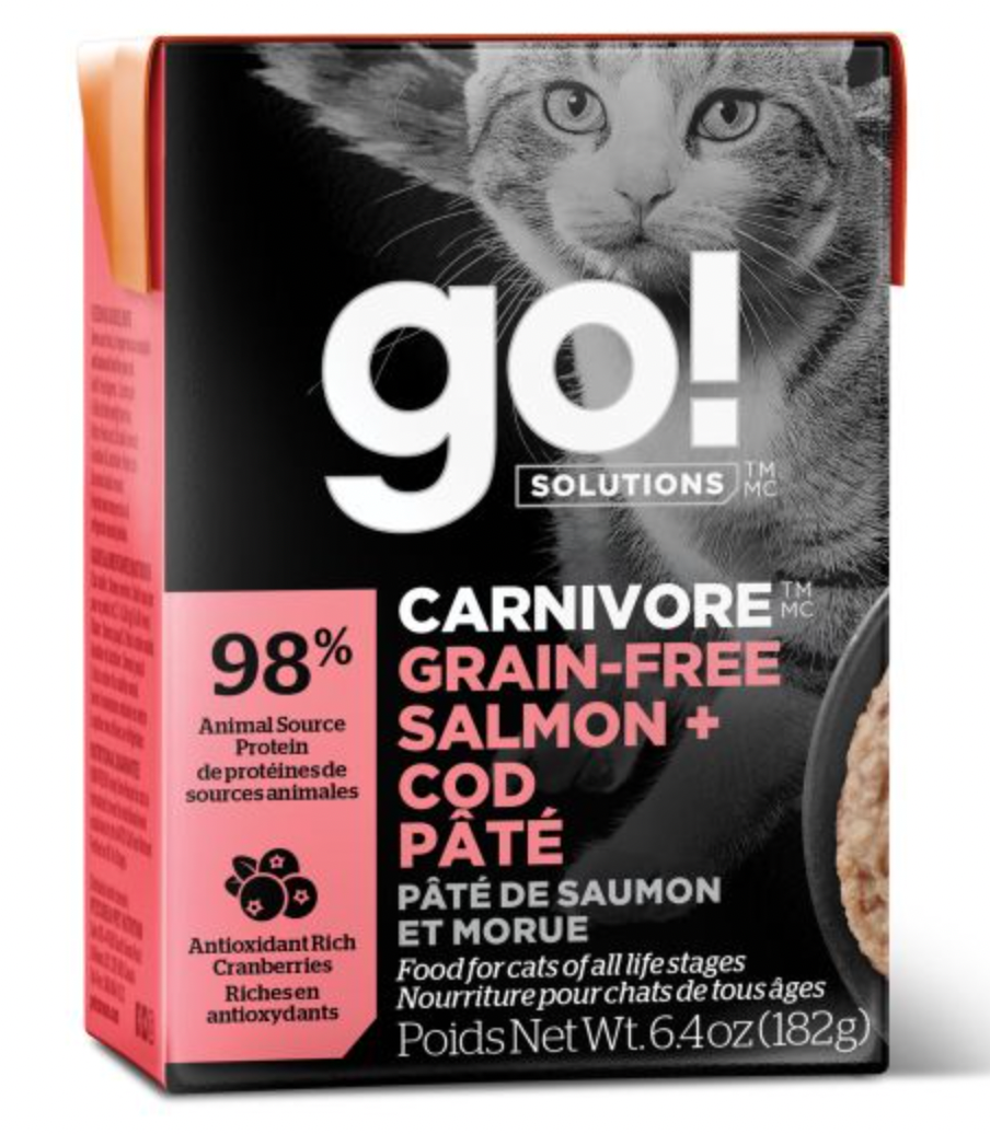 Go! Solutions Carnivore Salmon & Cod Pâté GF Tetra Pak Cat Food (6.4oz/182g)