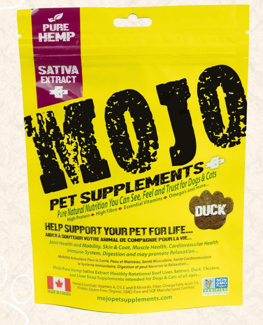 Mojo Pure Hemp Duck with Sativa Extract Supplement for Dogs