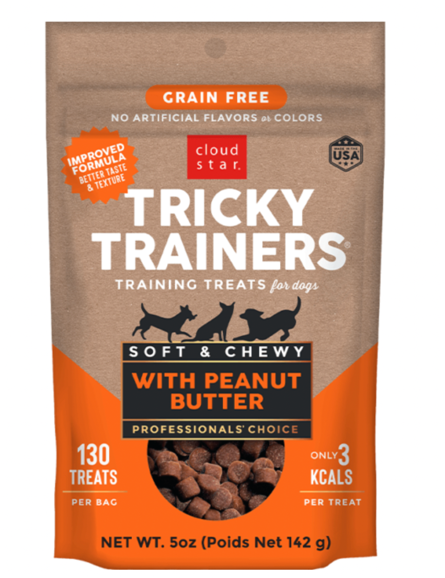 Cloud Star Tricky Trainers Soft & Chewy Peanut Butter GF Dog Treats (5oz/142g)