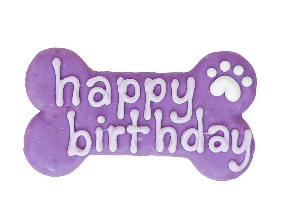 Bosco & Roxy's Happy Birthday Bone - Violet (6")