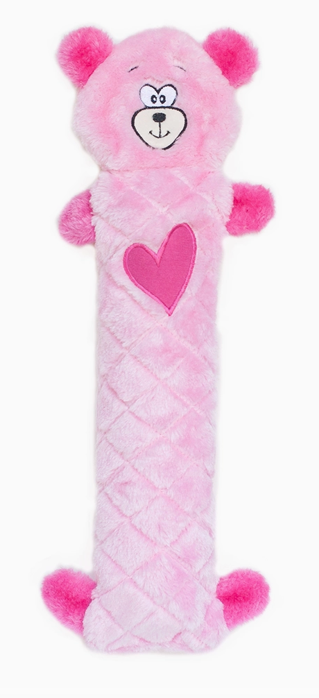 Zippy Paws Valentine's Jigglerz - Pink Bear Dog Toy