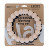 Dexypaws 2 Piece Aggressive Teething Ring Set - Beige &amp; Black