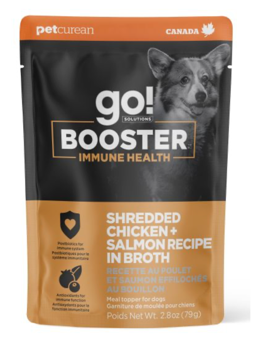 Go! Dog Booster Immune Health - GF Shredded Chicken & Salmon in Broth (2.8oz/79.3g)