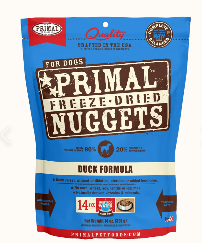 Primal Freeze-Dried Nuggets - Duck Formula GF Dog Food
