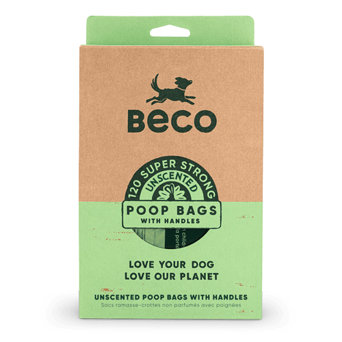 Beco Super Strong Degradable Unscented Poop Bags with Handles (120 bags)