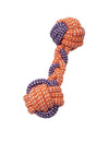 Bud&#39;z Rope Braided Dumbbell - Orange And Purple Dog Toy (8&quot;)