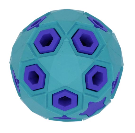 Bud'z Rubber Astro Ball - Starry Blue Dog Toy (3")