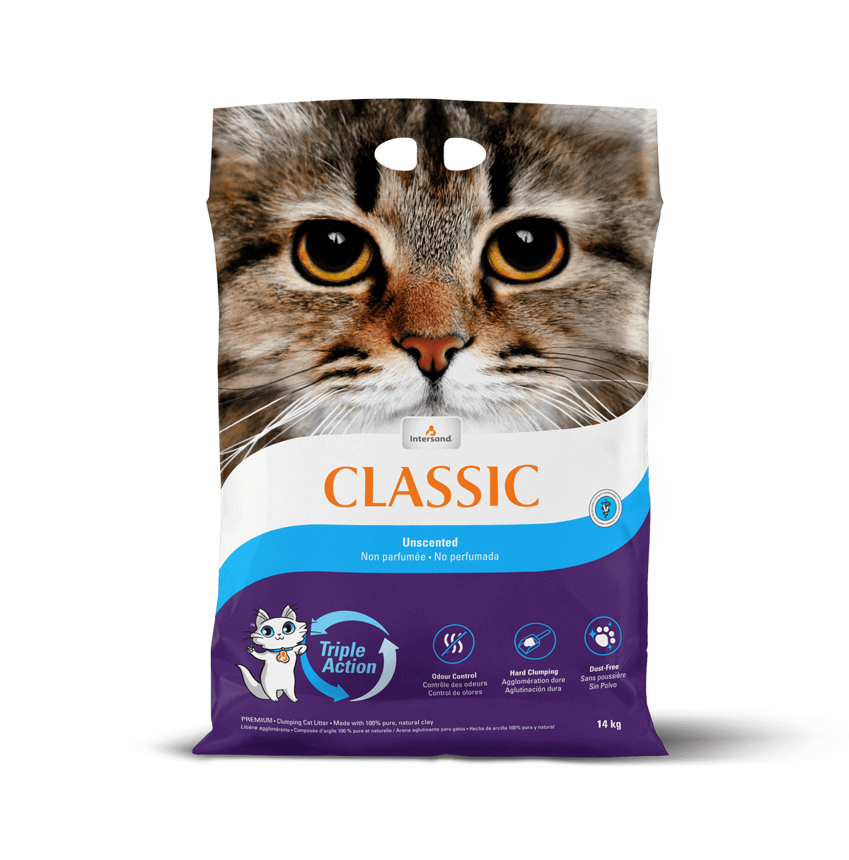 Intersand Premium Clumping Unscented Cat Litter (14kg/30lb)