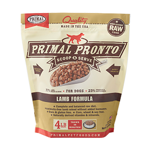 Primal Pronto Frozen Raw Lamb GF Dog Food (1.81kg/4lb)