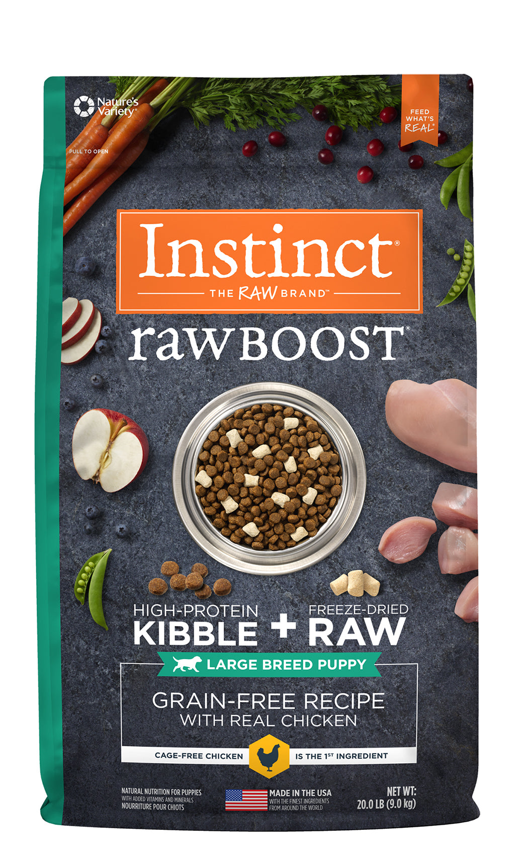 Instinct RAWBOOST Chicken Large Breed Puppy GF Dog Food (9kg/20lb)