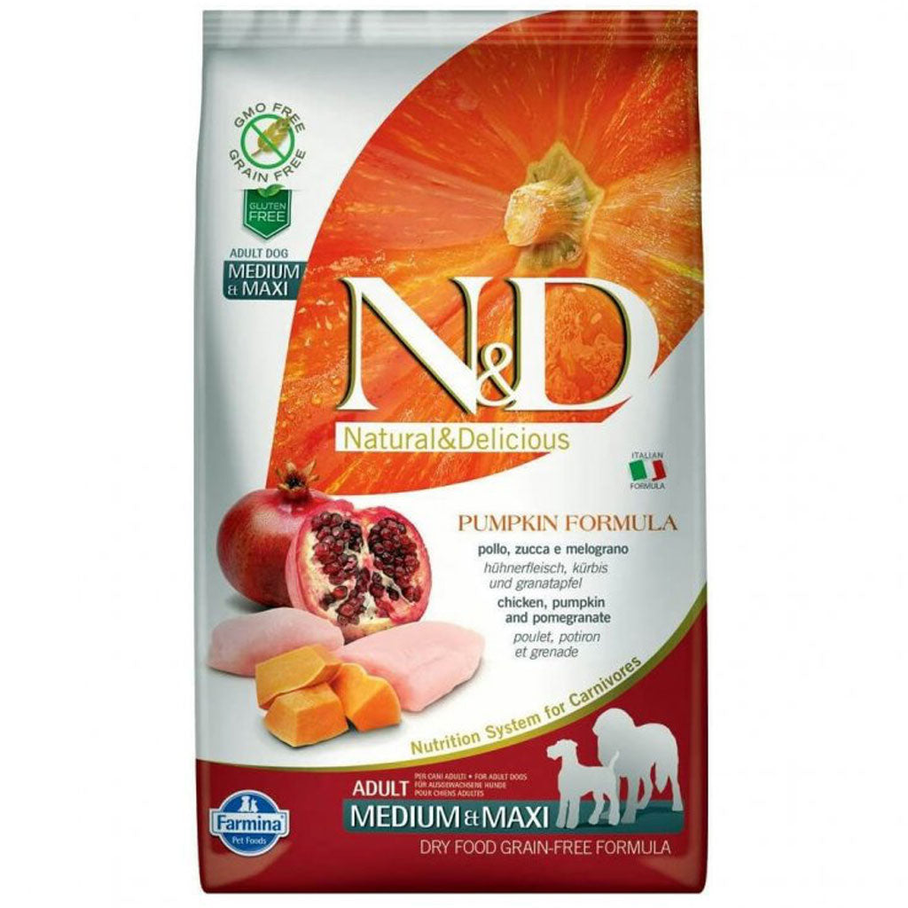 Farmina N&D Pumpkin - Chicken & Pomegranate Med/Maxi Adult GF Dog Food