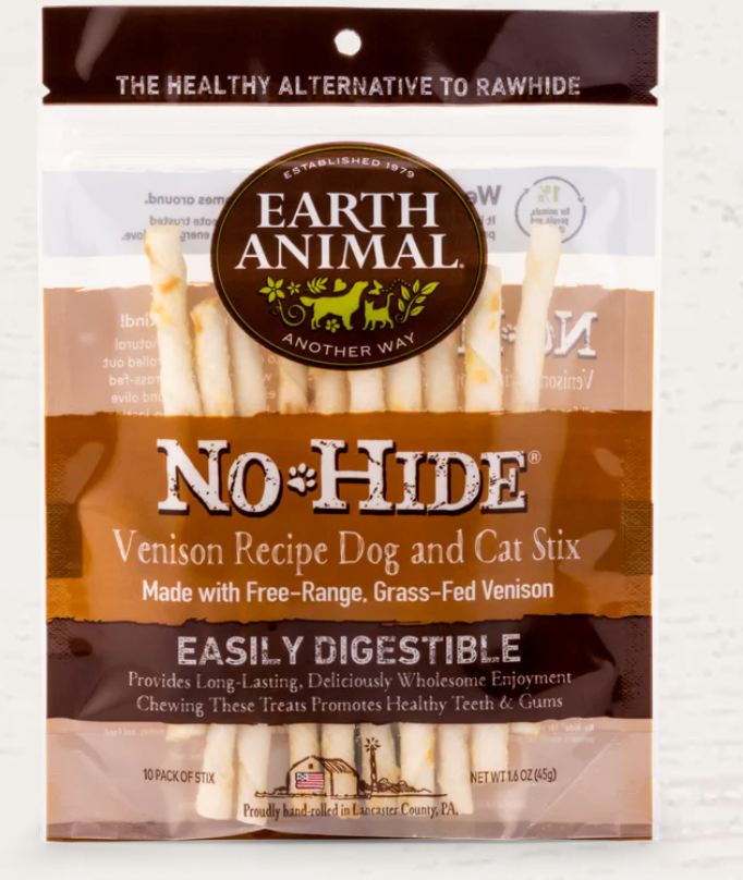 Earth Animal No-Hide Venison Stix Dog & Cat Treats (10 Pk)