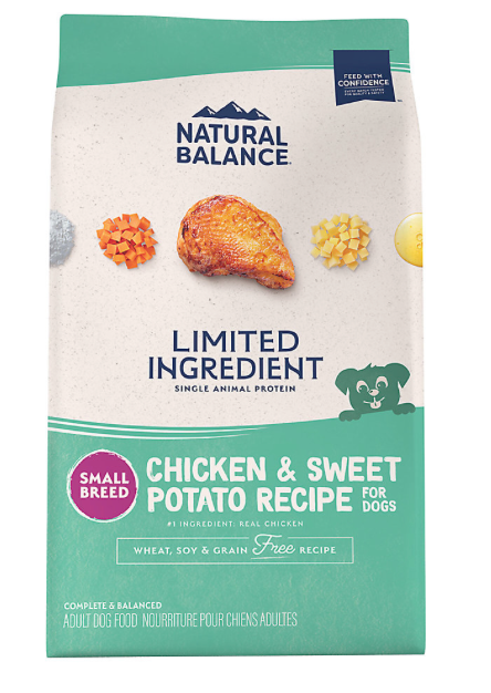 Natural Balance L.I.D. Sweet Potato & Chicken Small Breed Bites GF Dog Food (1.81kg/4lb)