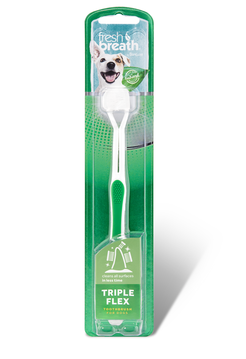 TropiClean Fresh Breath Triple Flex Toothbrush for Large Dogs