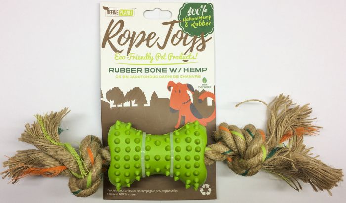 Define Planet Rope & Rubber Bone with Hemp Dog Toy