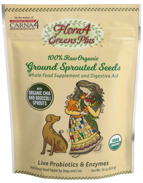 Carna4 Flora4 GREENS PLUS - Sprouted Seeds Topper Supplement (18oz/510g)