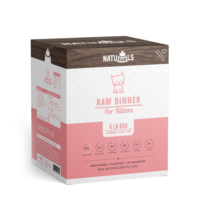 NatuRAWls Frozen Raw Kitten Dinner Cat Food (24pk/6lb)