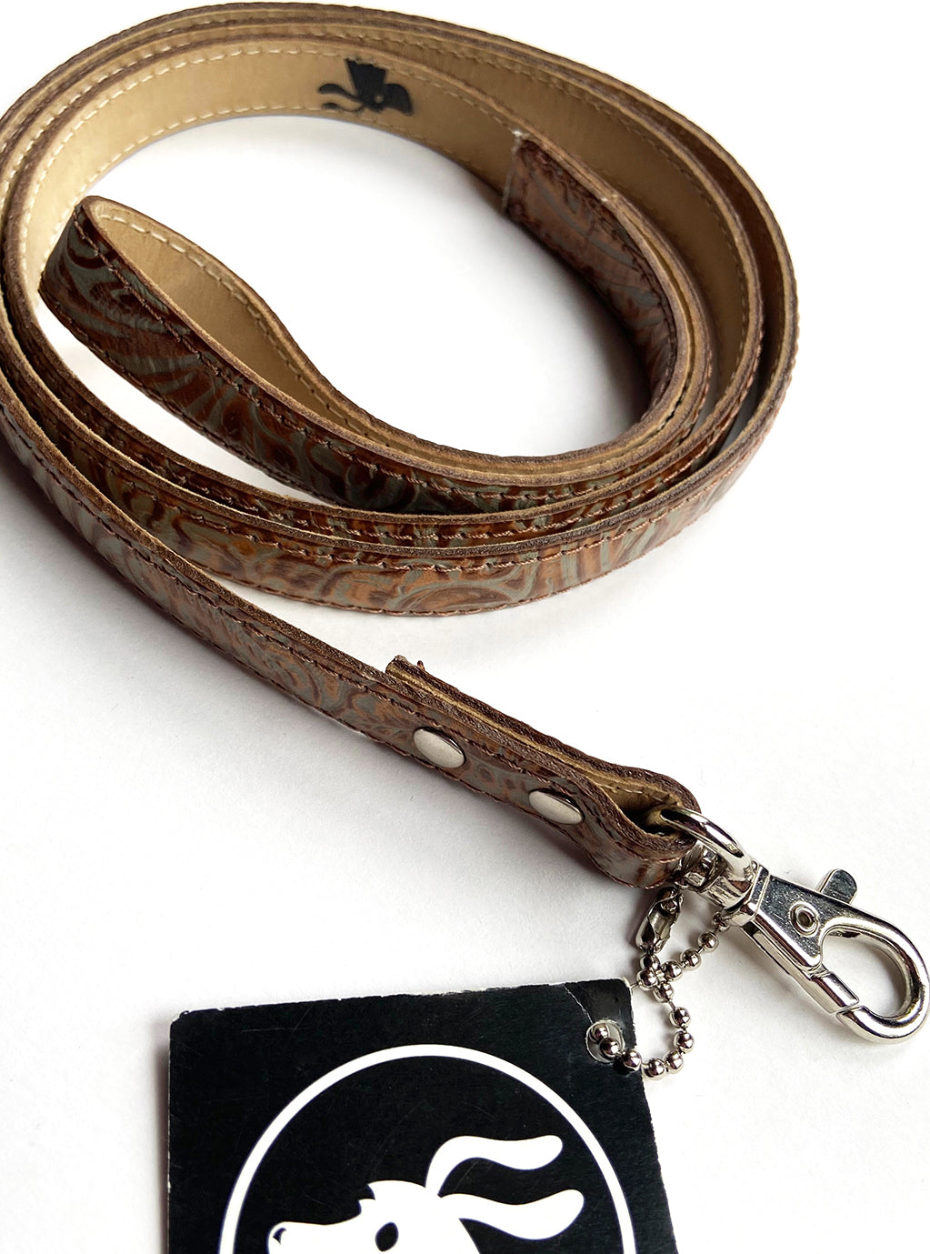 Wooftown French Leather Leash - Brown/Copper (5/8")