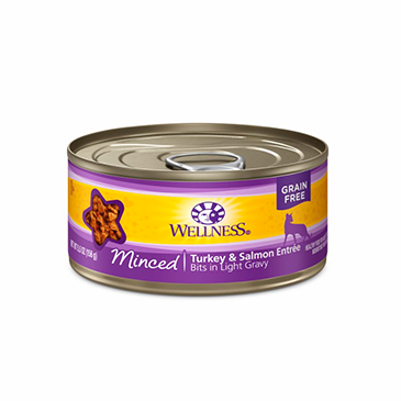 Wellness Complete Turkey & Salmon Minced Grain-Free Canned Cat Food (5.5oz/156g)