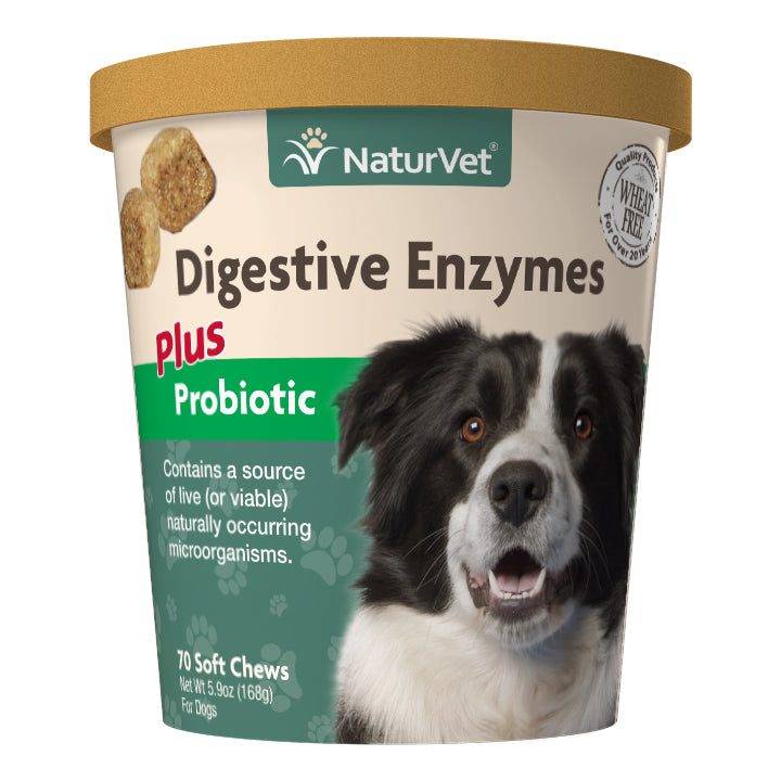 NaturVet Dog Digestive Enzymes & Probiotics Soft Chews (70ct)(5.9oz/168g)