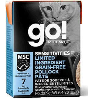 Go! Sensitivities LID Pollock GF Tetra Pak Cat Food (6.4oz/182g)