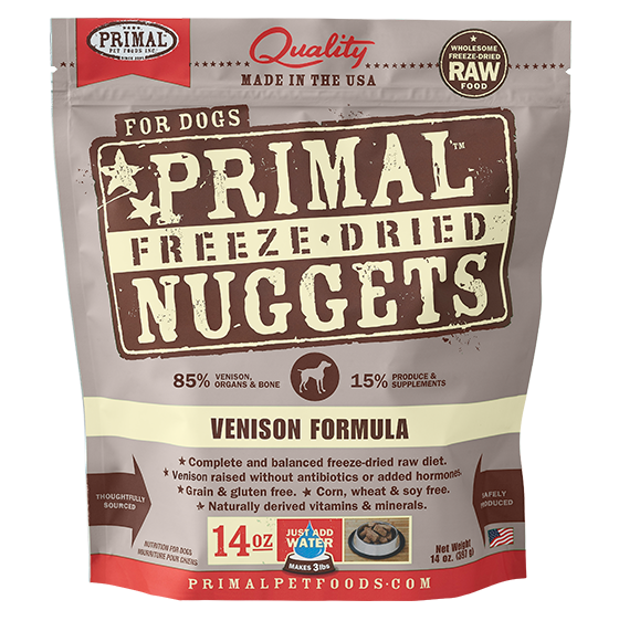 Primal Freeze-Dried Nuggets - Venison Formula GF Dog Food (14oz/397g)