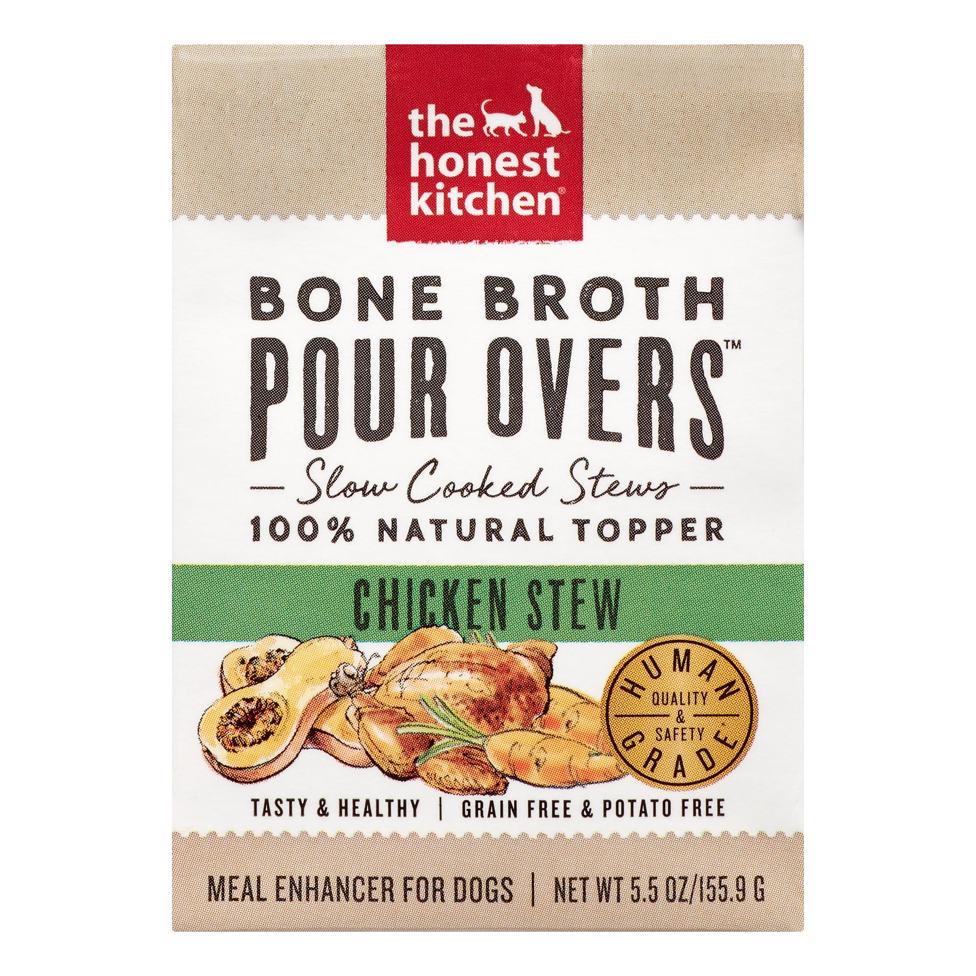 The Honest Kitchen Dog Pour Over Bone Broth & Chicken Stew (5.5oz/155.9g)