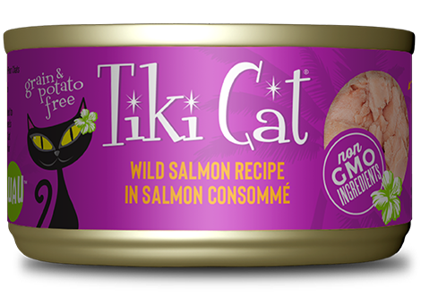 Tiki Cat Luau - Wild Salmon in Consommé GF Canned Cat Food (2.8oz/80g)