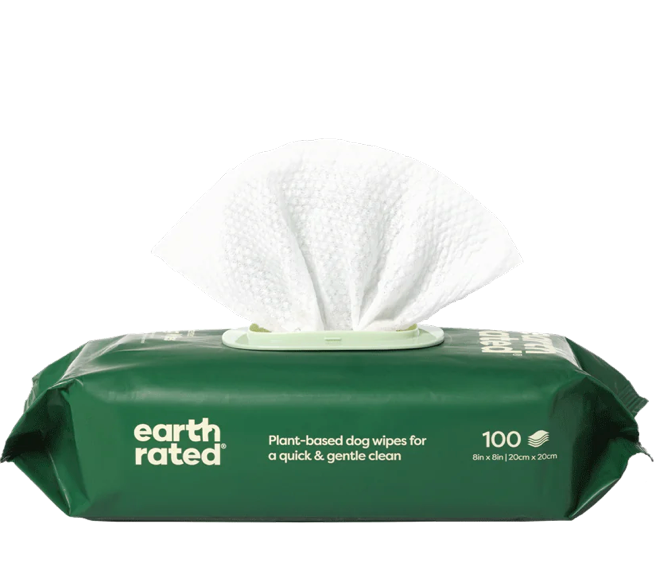 Earth Rated Grooming Wipes Unscented 100 Pack