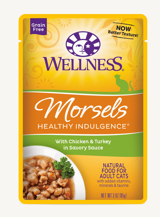 Wellness Healthy Indulgence Morsels Chicken & Turkey GF Cat Food Pouch (3oz/85g)