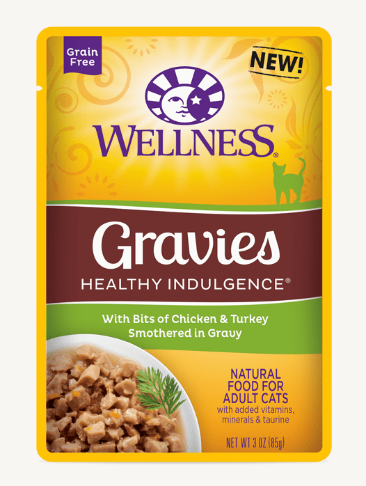 Wellness Healthy Indulgence Gravies Chicken & Turkey GF Cat Food Pouch (3oz/85g)