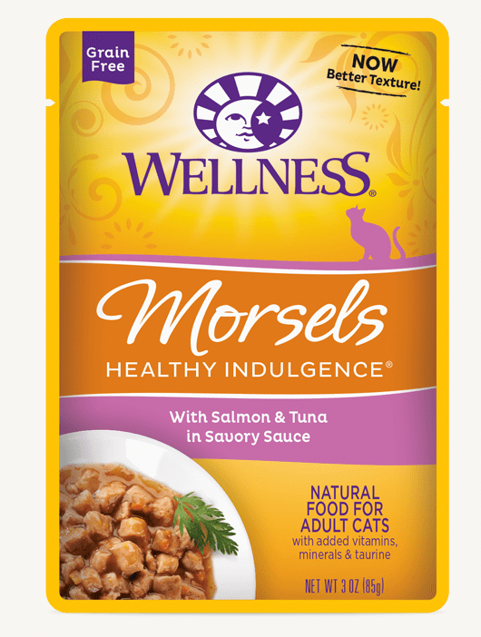 Wellness Healthy Indulgence Morsels Salmon & Tuna GF Cat Food Pouch (3oz/85g)