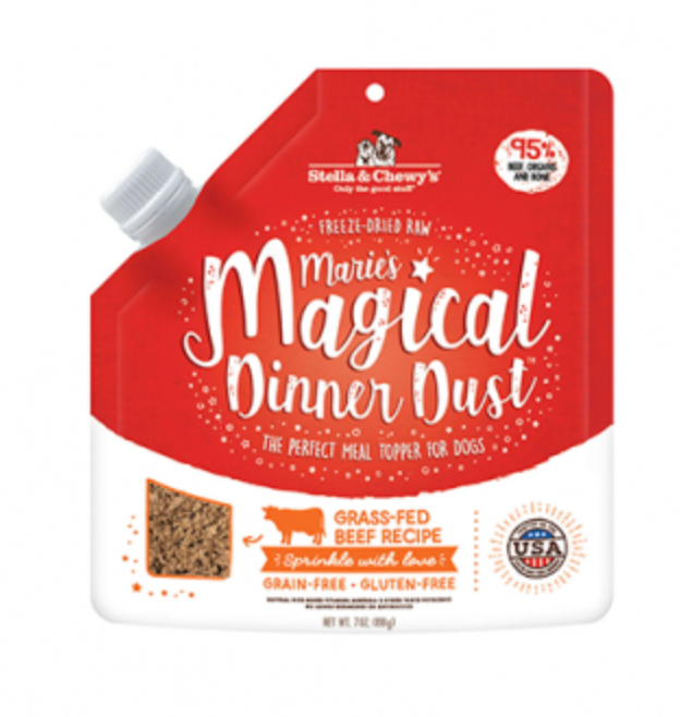 Stella & Chewy's Marie's Magical Dinner Dust - Grass-Fed Beef Freeze Dried GF Dog Food Topper (7oz/198g)