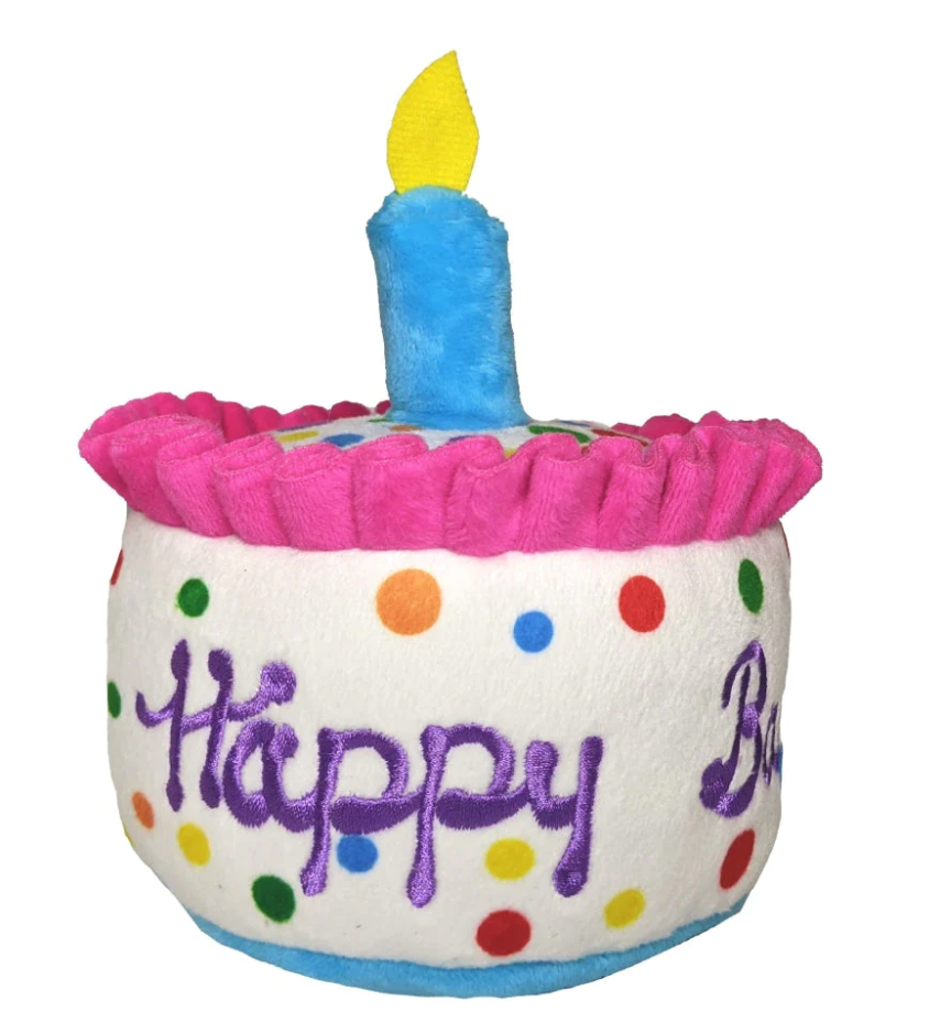 Huxley & Kent Lulubelles Power Plush - Happy Barkday Cake Dog Toy