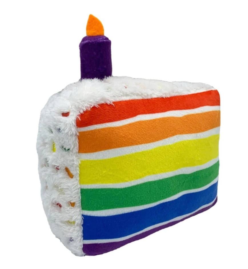 Huxley & Kent Lulubelles Power Plush - Funfetti Rainbow Cake Dog Toy