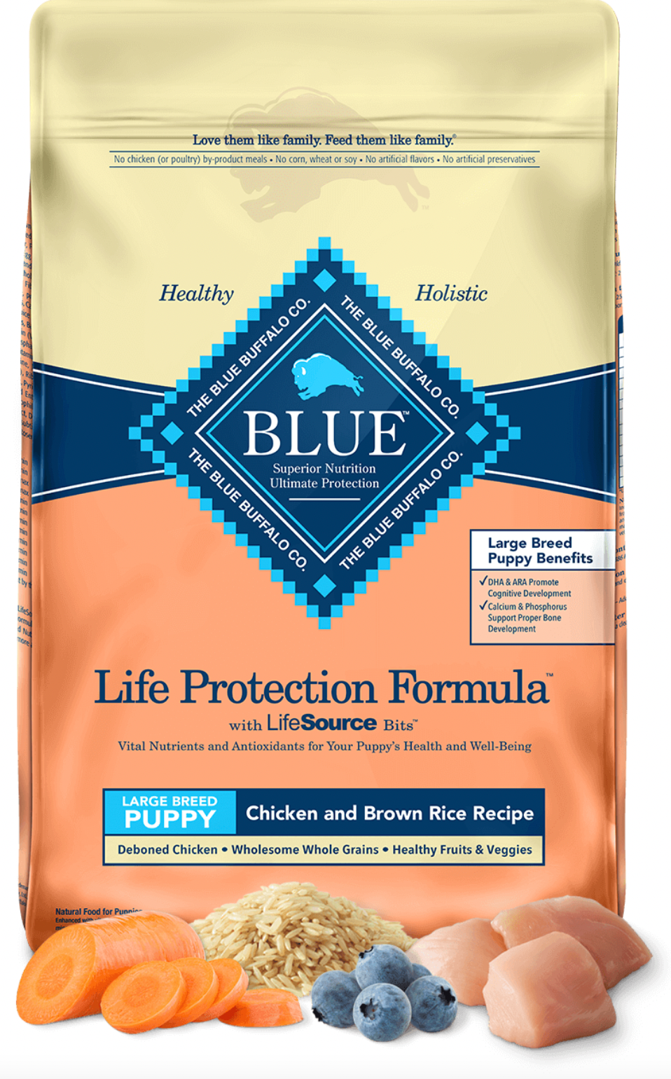 Blue Buffalo Life Protection Chicken & Brown Rice Large Breed Puppy Dog Food (11.8kg/26lb)