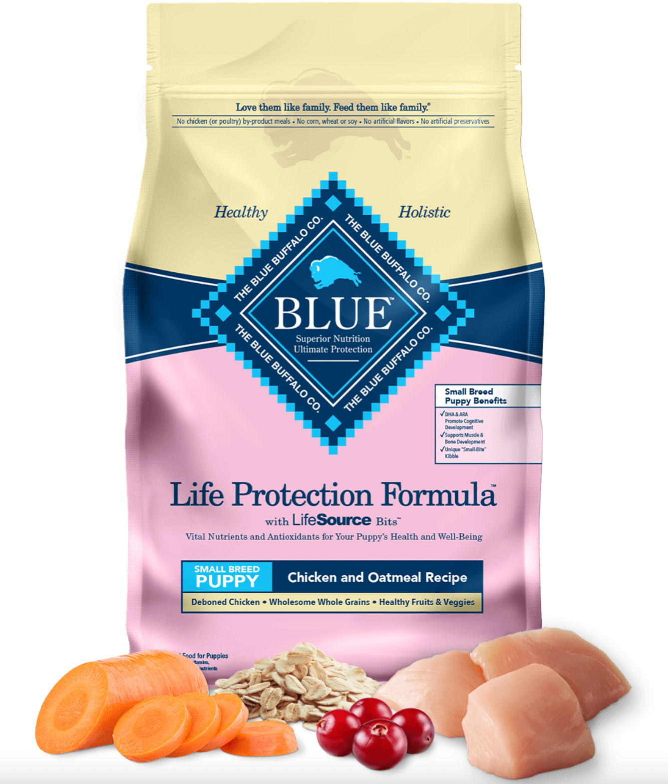 Blue Buffalo Life Protection Chicken & Oatmeal Small Breed Puppy Dog Food (2.7kg/6lb)