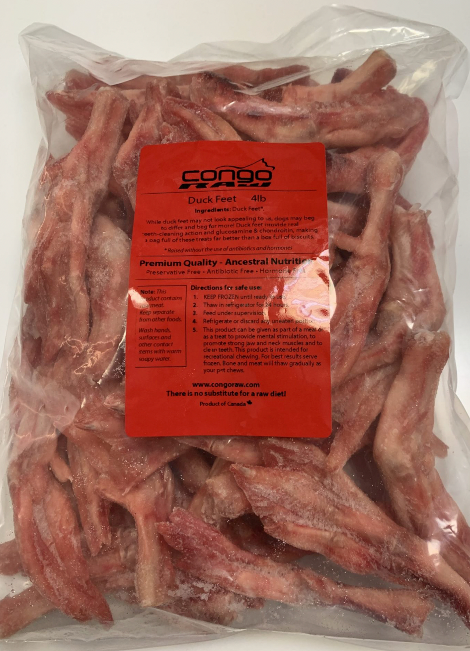 Congo Raw Frozen Natural Duck Feet (4lbs)