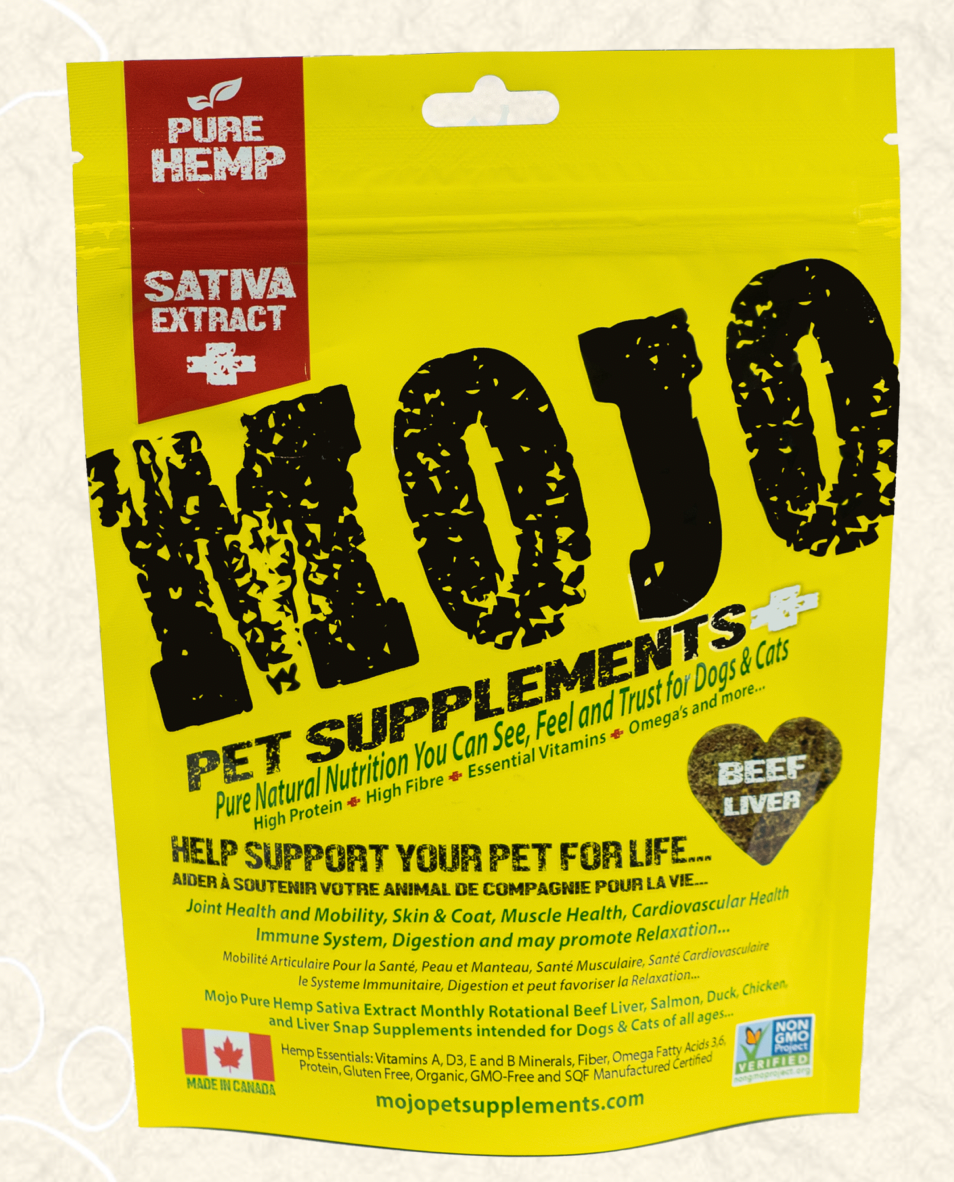 Mojo Pure Hemp Beef Liver with Sativa Extract Supplement for Dogs