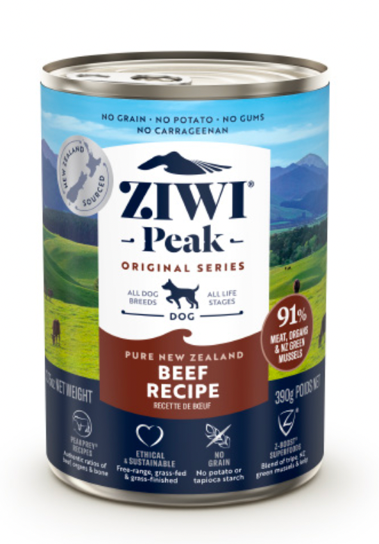 Ziwi Peak Beef GF Canned Dog Food (13.75oz/390g)