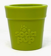 SodaPup Flower Pot Rubber Treat Dispensing Dog Toy - Green
