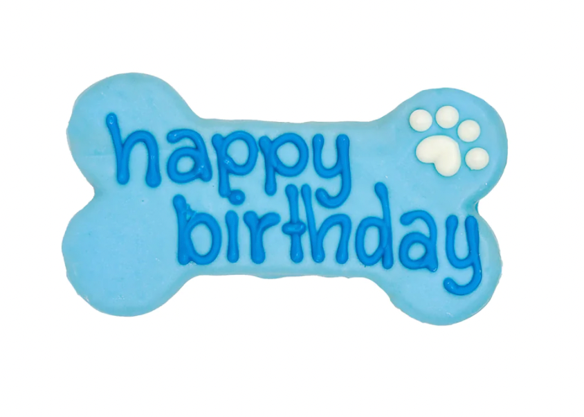 Bosco & Roxy's Happy Birthday Bone - Blue (6")