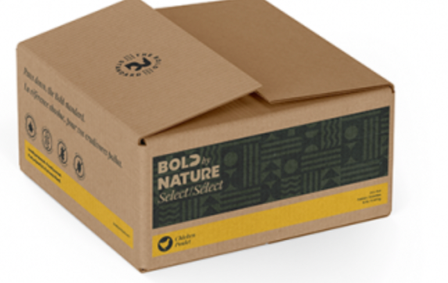 Bold by Nature - Select Frozen Raw Chicken Patties Dog Food (5.44kg/12lb) - Medium Yellow Stripe Box