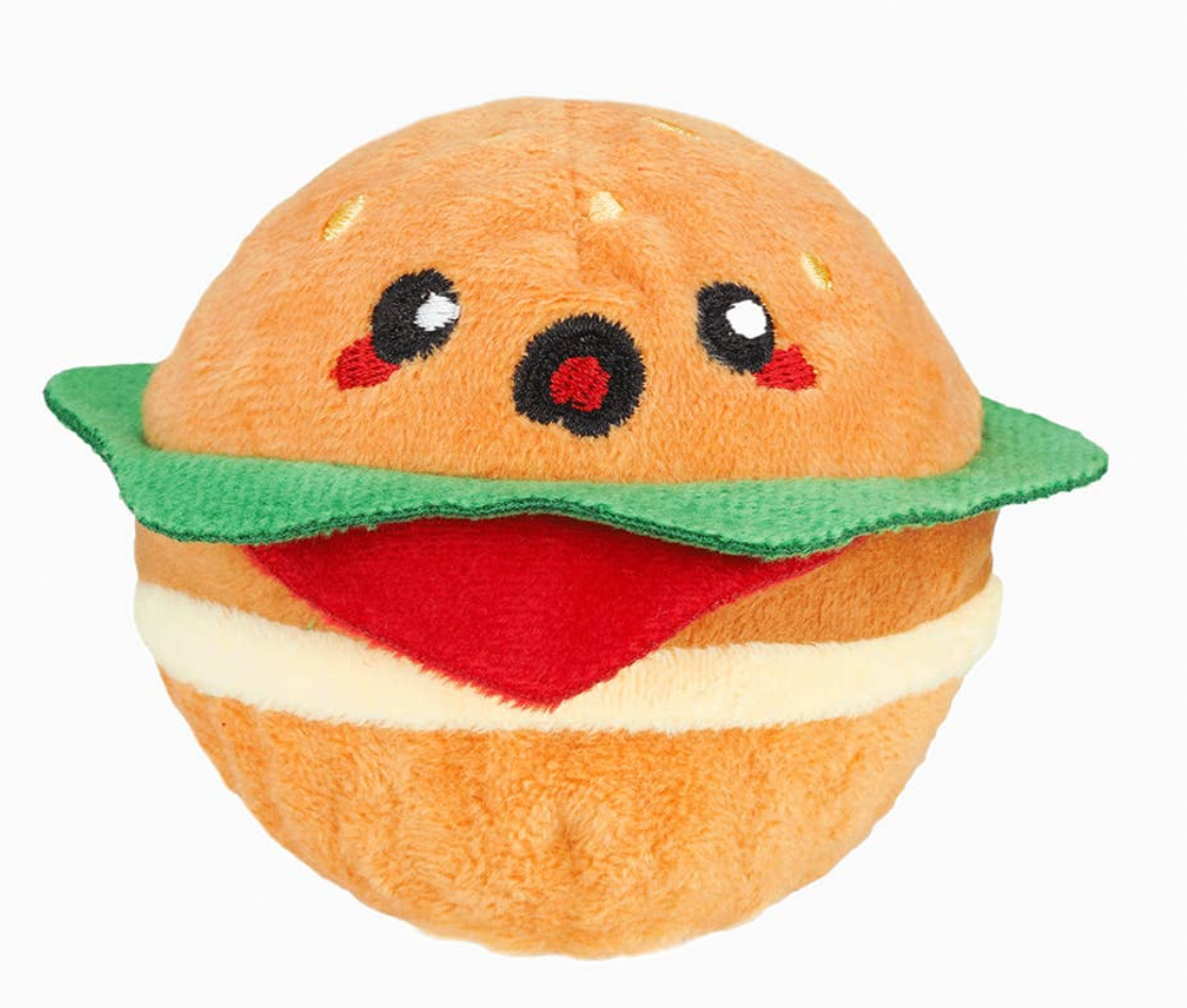 HugSmart Super Ball Food Party - Hamburger Dog Toy