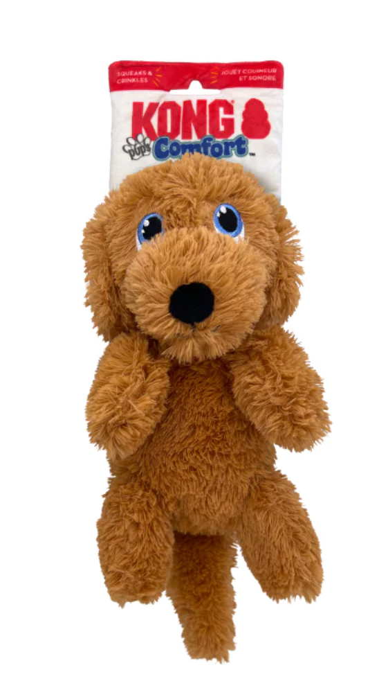 Kong Comfort Pups 2-in-1 Plush Dog Toy - Goldie (M)