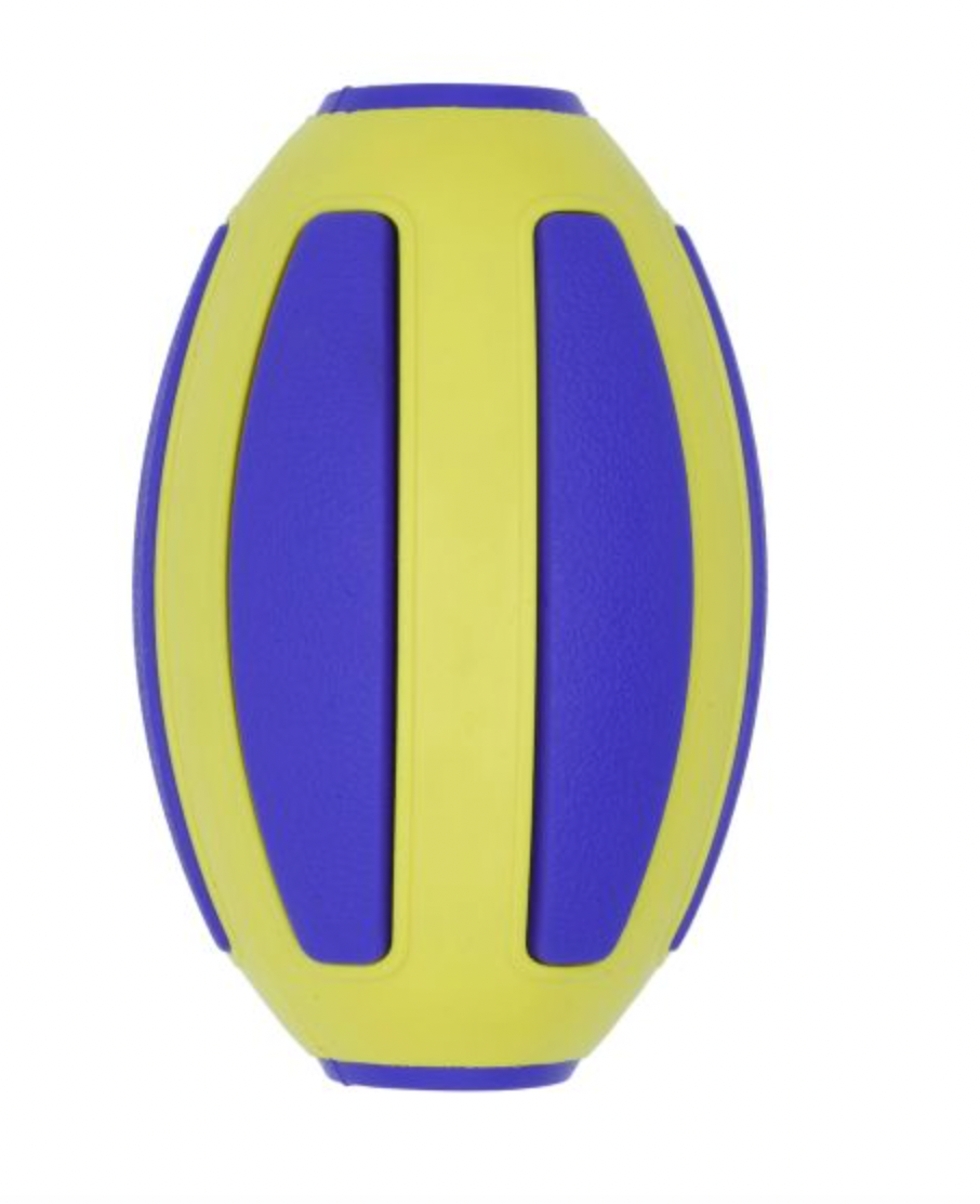 Bud'z Rubber Astro Yellow Football Dog Toy (4")
