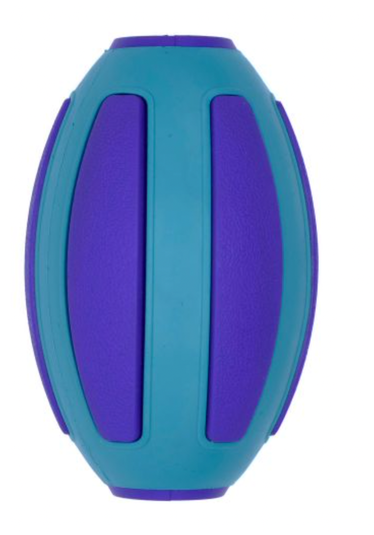 Bud'z Rubber Astro Blue Football Dog Toy (4")