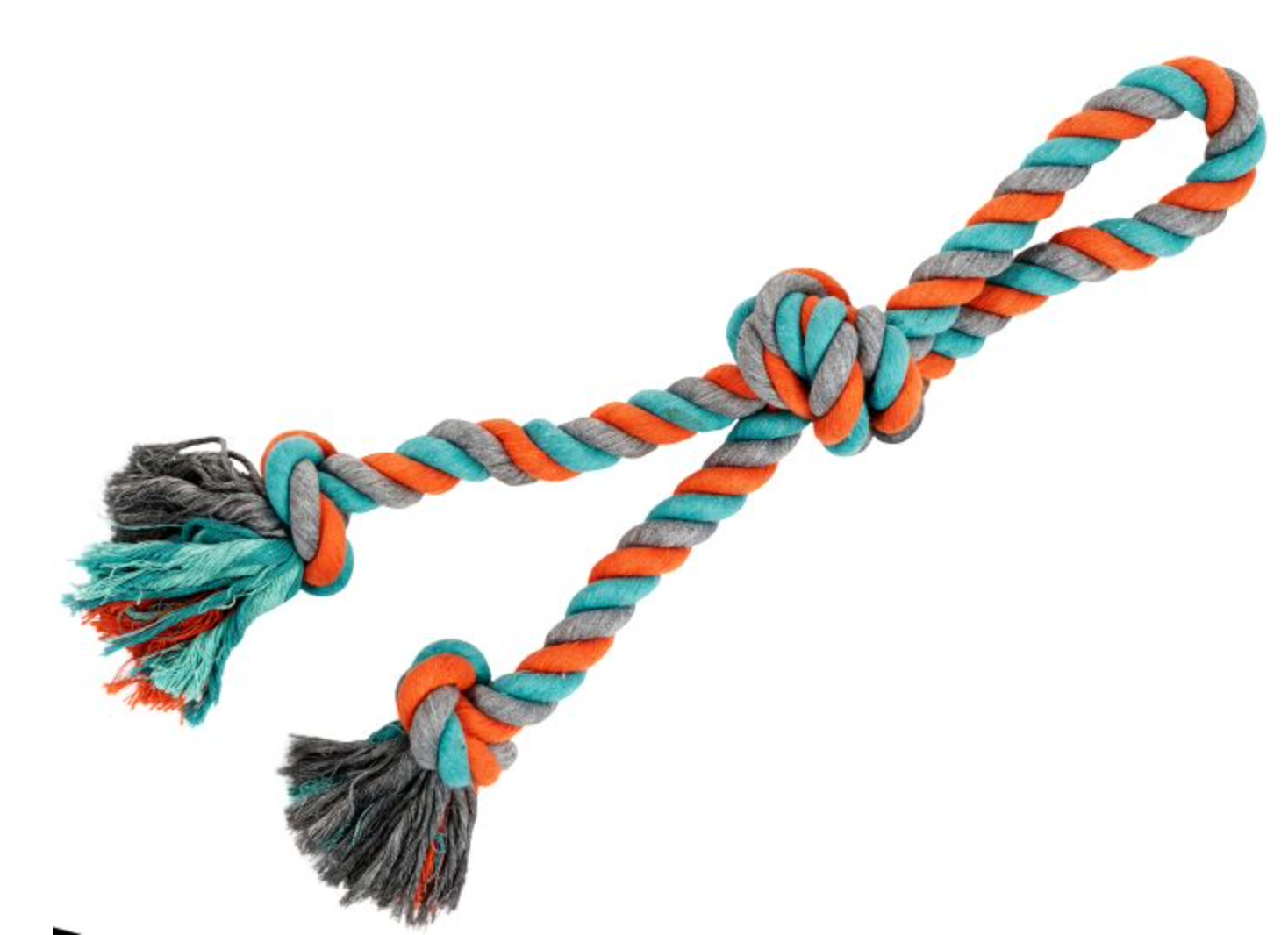 Bud'z Rope Double With 3 Knots - Orange And Blue Dog Toy (23.5")